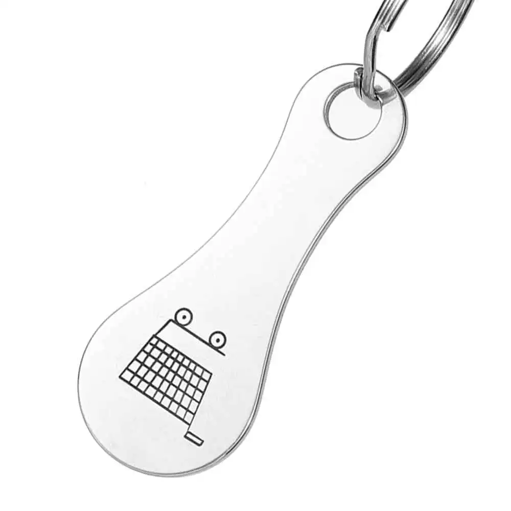 GEKTIMER عربة التسوق رمز عربة مفتاح المفاتيح عملة ربع البقالة سوبر ماركت حامل كيرينغ حلقة معدنية تغيير فتح العملات المعدنية