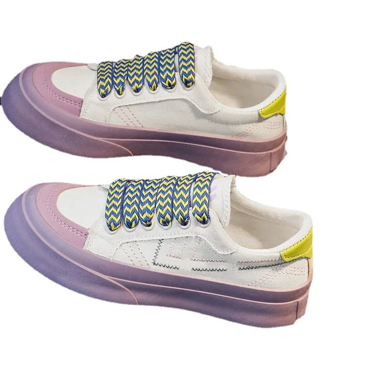 

Thick Bottom Canvas Shoes for Women, Versatile Board Shoes, Large Head, Small White Shoes, 2023