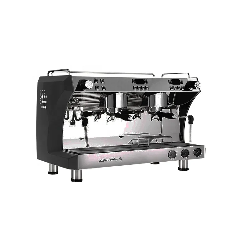 Cafetera semiautomática italiana de dos grupos, máquina de Espresso profesional, comercial, de alta calidad