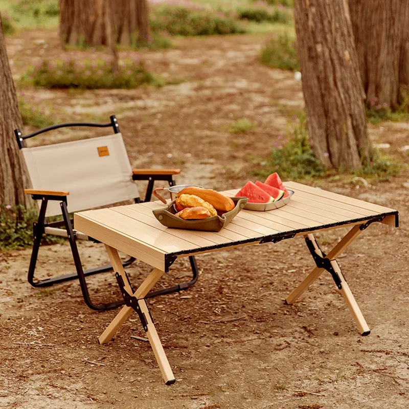 Egg Roll Table Outdoor Aluminum Alloy Mountainhiker Camping  Picnic 90CM Removable Installation Folding Portable Folding Table