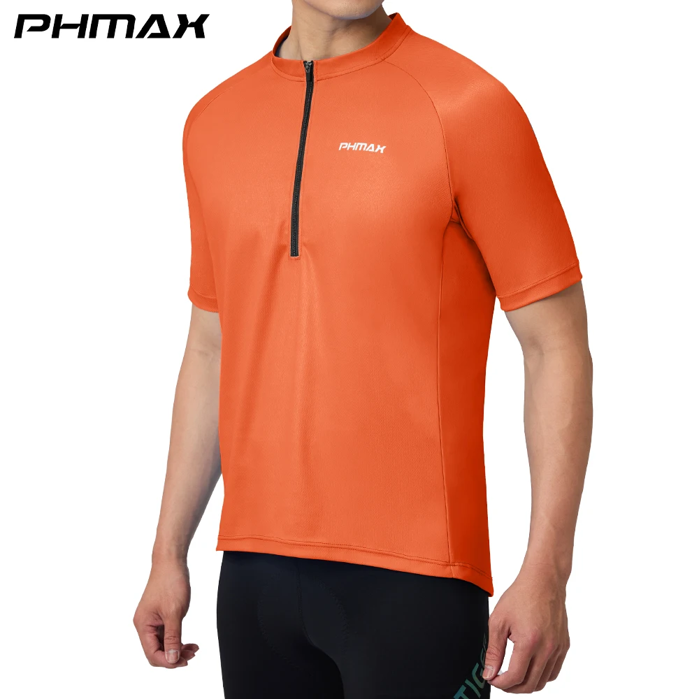 PHMAX Sommer Männer Radfahren Jersey Atmungsaktiv Schnell Trocknend Kurzarm Nacht Reflektierende Radfahren Shirt Sport Lose Casual Kleidung