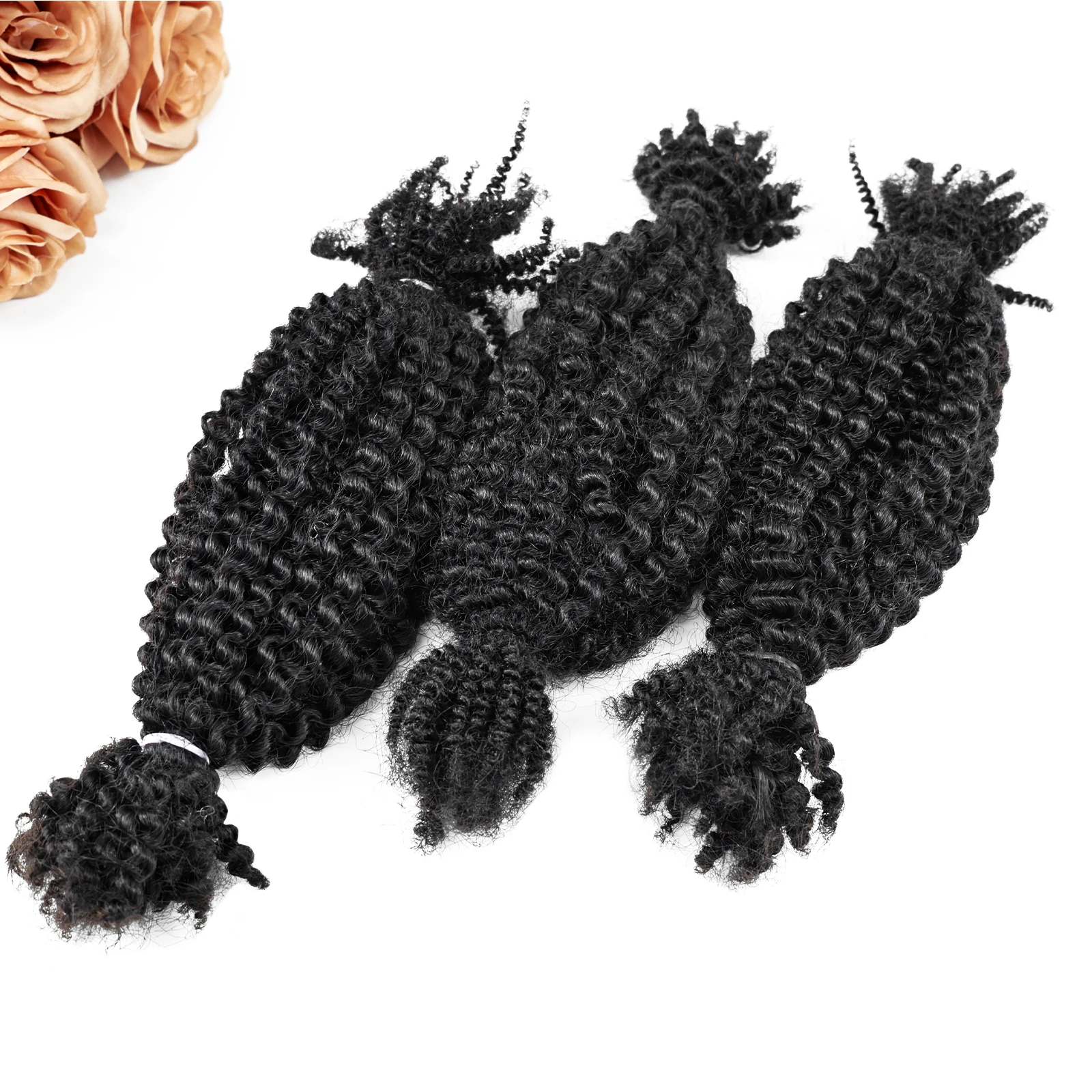 حزم شعر بشري أفرو غريب ناعمة عالية الجودة 4C نسيج نابض تويست سهل للضفائر الصغيرة وملحقات مايكرو لوكس