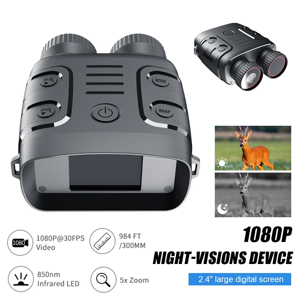 

960P HD Infrared Binoculars Night Vision Device 2.4" LCD Screen 5X Digital Zoom Hunting Telescope Outdoor Binoculars Camera