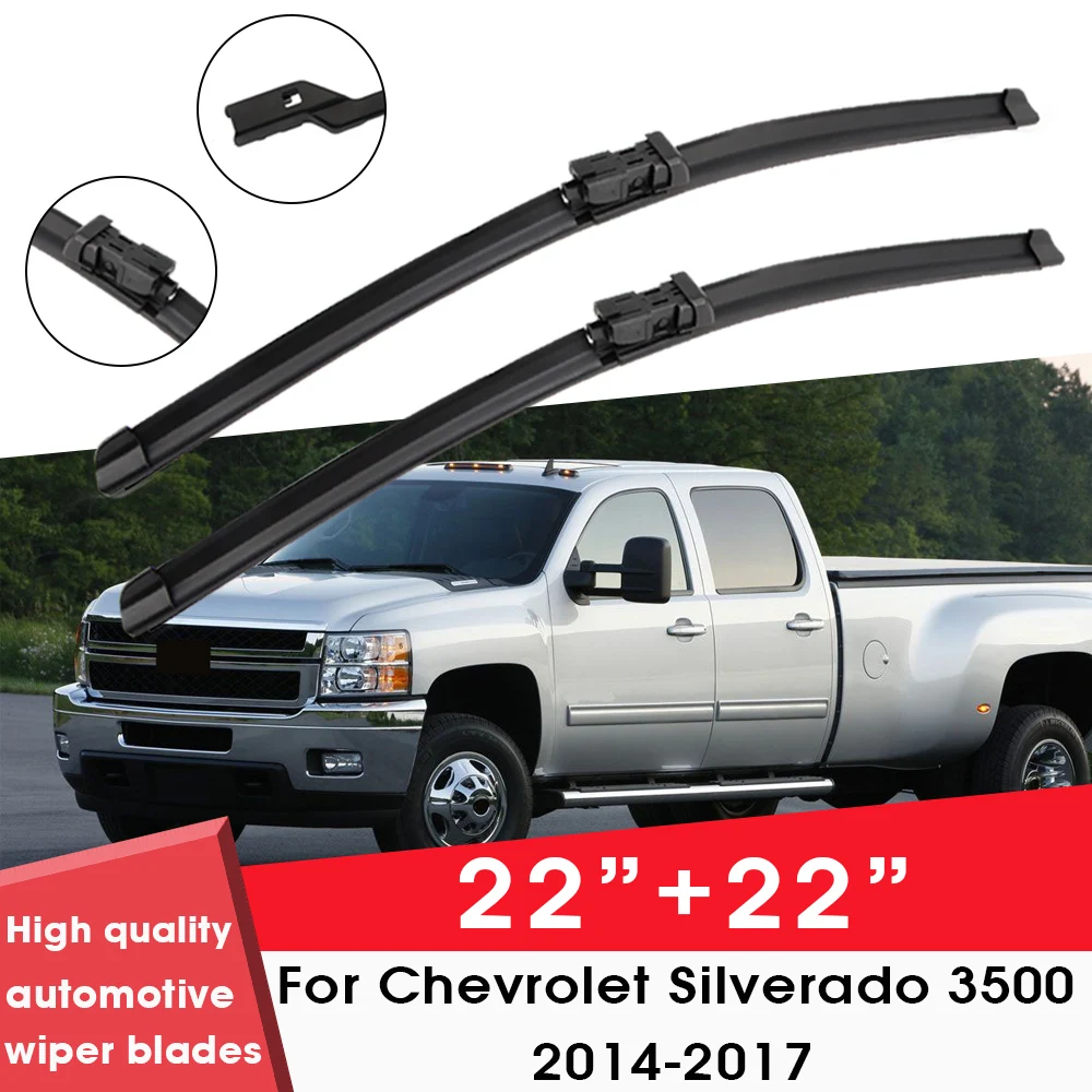 

Car Wiper Blade Blades For Chevrolet Silverado 3500 2014-2017 22"+ 22" Windshield Windscreen Clean Naturl Rubber Car Accessories