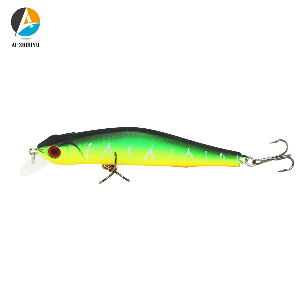 AI-SHOUYU 1pc Hard Minnow Bait 80mm 8g Magnetic Fishing Wobblers with 2 Hooks Dive 1.5m Suspending Artificial Fishing Lure