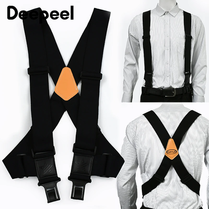 1Pc Deepeel Adult Mens Suspenders 5cm Wide Elastic Braces Harness Man X-Type Adjust Strap Jockstrap Pants Suspender Accessories