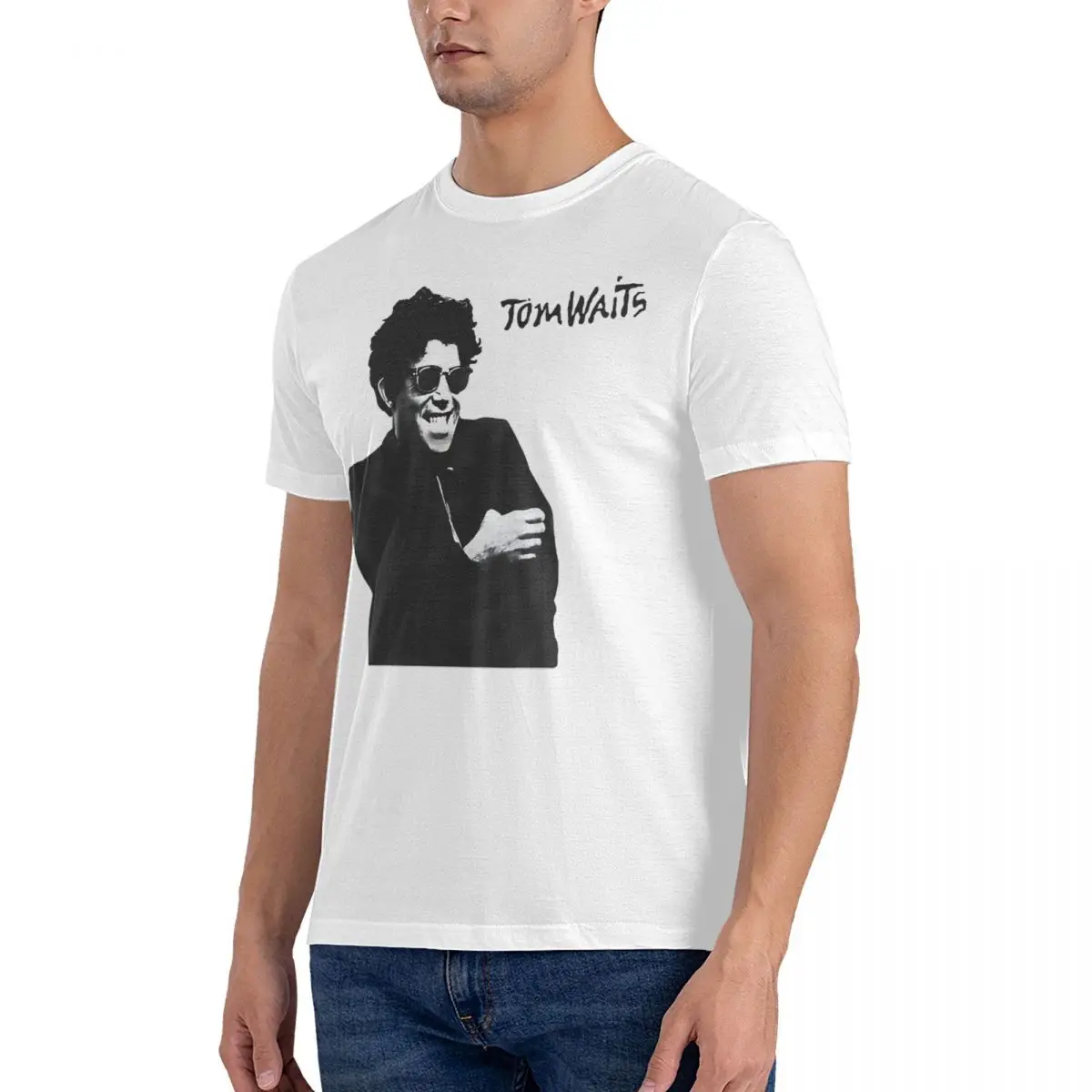 Winona Ryder's T-Shirt for Men Tom Waits Vintage Pure Cotton Tee Shirt O Neck Short Sleeve T Shirts New Arrival Clothing