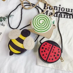 Cartoon Bee Marienkäfer Schnecke Messenger Tasche Schöne kinder PU Leder Geldbörse Handtaschen Nette Kinder Zubehör Schulter Taschen