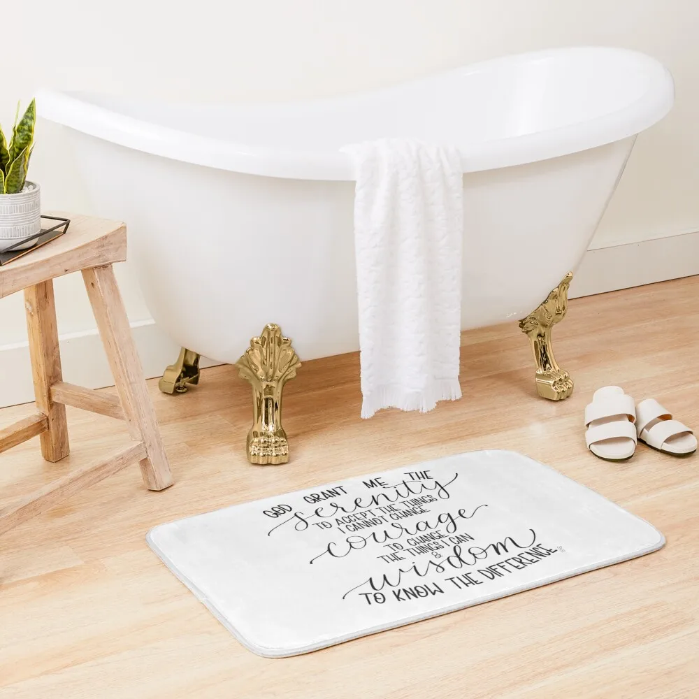 Serenity Prayer Bath Mat Non-Slip And Washable Kitchen Bathroom Floor Absorbent Bathroom Sets Of Bathroom Accessories Mat