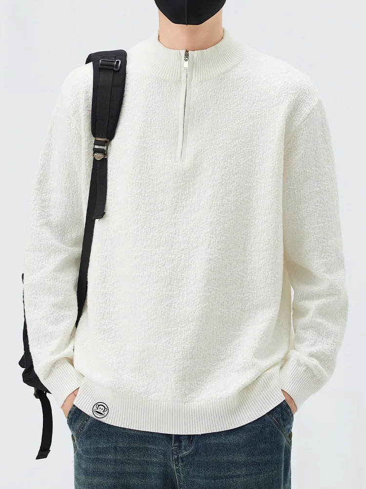 

Мужской вязаный свитер Paul Frank M на молнии, осенняя новинка, повседневный, свободный, теплый, с дизайном «Обезьянья морда», однотонный, на молнии, мужская вязаная одежда