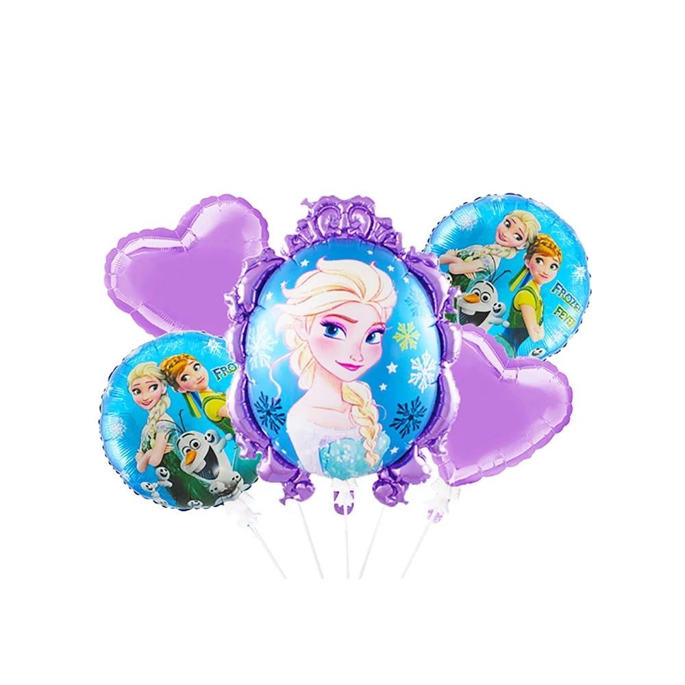 5pcs Disney Frozen Princess Elsa Anna Balloons Baby Shower decorazione per feste di compleanno per bambini palloncino in alluminio digitale