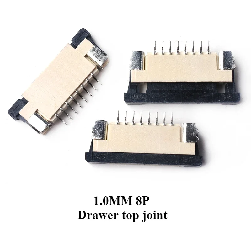 50Pcs FFC/FPC Drawer Type Upper Contact Type Socket Connector Pitch 1.0mm FFC/FPC Flat Cable Socket 4P 5P 6P 7P 8P 9P 10P-40Pin