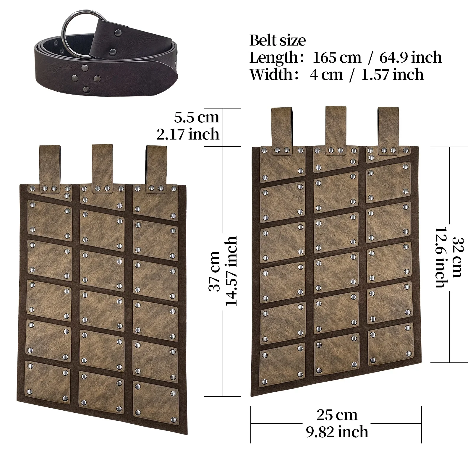 Roman Legion Gladiator Battle Belt Skirt Men Women Steampunk PU Leather Armor Medieval Greek LARP Cosplay Costume