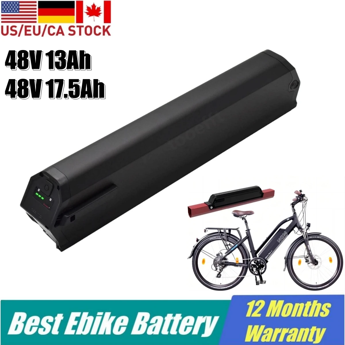 NCM Moscow Ebike Battery 48V 13Ah 16Ah 17.5ah Reention Dorado Battery Electric Bike Batteries Pack For 1000W 500w 750w W/Charger