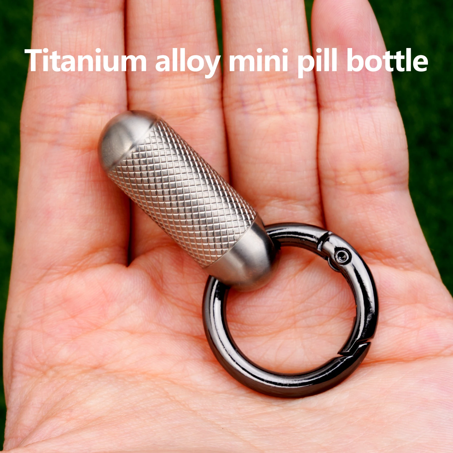 

Small Bottle Keychain Accessories Titanium Alloy Waterproof Seal Storage Bottle Portable Outdoor Tool EDC Medicine Bottle
