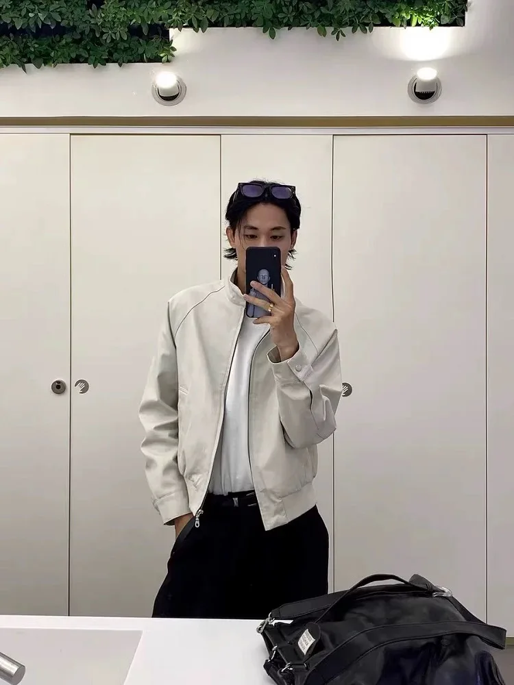 

Silver Bule Harlington Heavyweight ort Широкий джат Мужская осенне-зимняя повседневная свободная посадка с воротником-стойкой Простая верхняя одежда