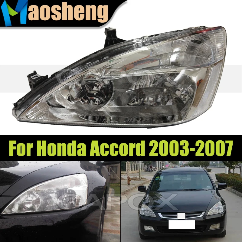 

White Base Front Headlight Head Light For Honda Accord 2003 2004 2005 2006 2007 Headlamp Head Lamp Driver Light