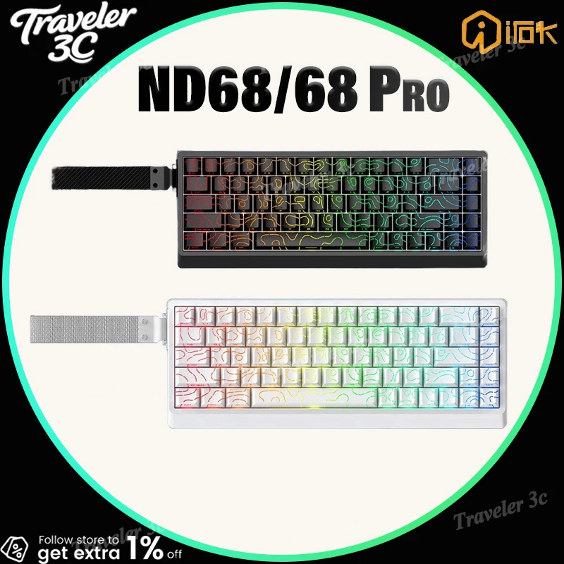 

NEW IROK ND68 Magnetic Switch Keyboard Wired 8KHZ RT0.001MM Gasket Mix Switches 500HZ ARGB 0.125ms SOCD TGL Hot swap Gift PC