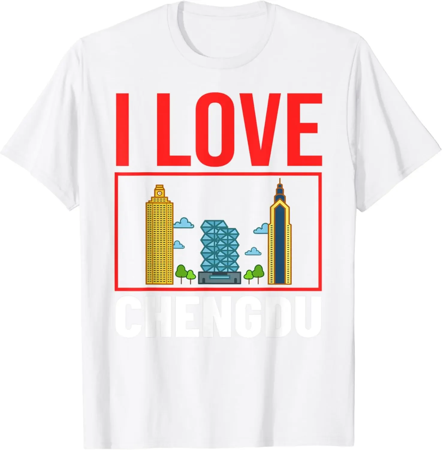 China Travel T-Shirt I Love Chengdu Tshirt Funny Travel Gift Clothes Tops Shirts for Women  Graphic T Shirts Ropa De Mujer