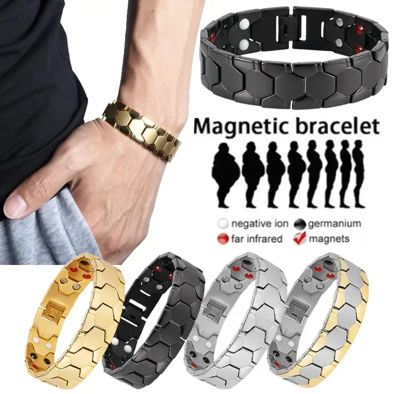 Magnetic Therapy Bracelet For Men Lymph Detach Slimming Health Care Bangle Jewelry Gift