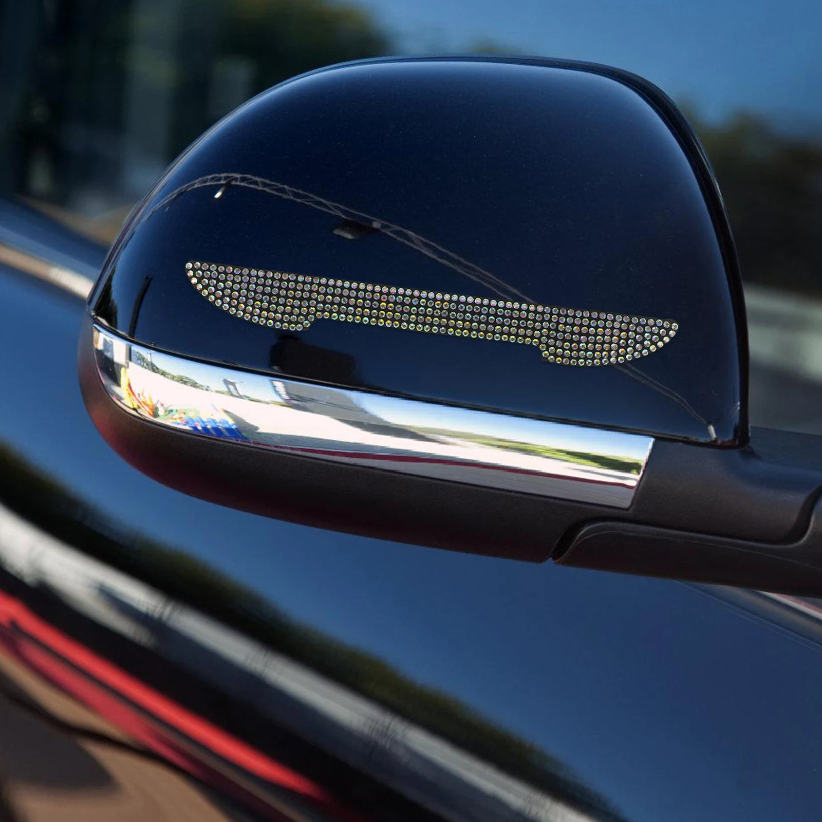 

4Pcs Car Door Anti collision Strips Crystal Rhinestone Edge Guards for H Protector Scratch Proof Rearview Mirror Bumper