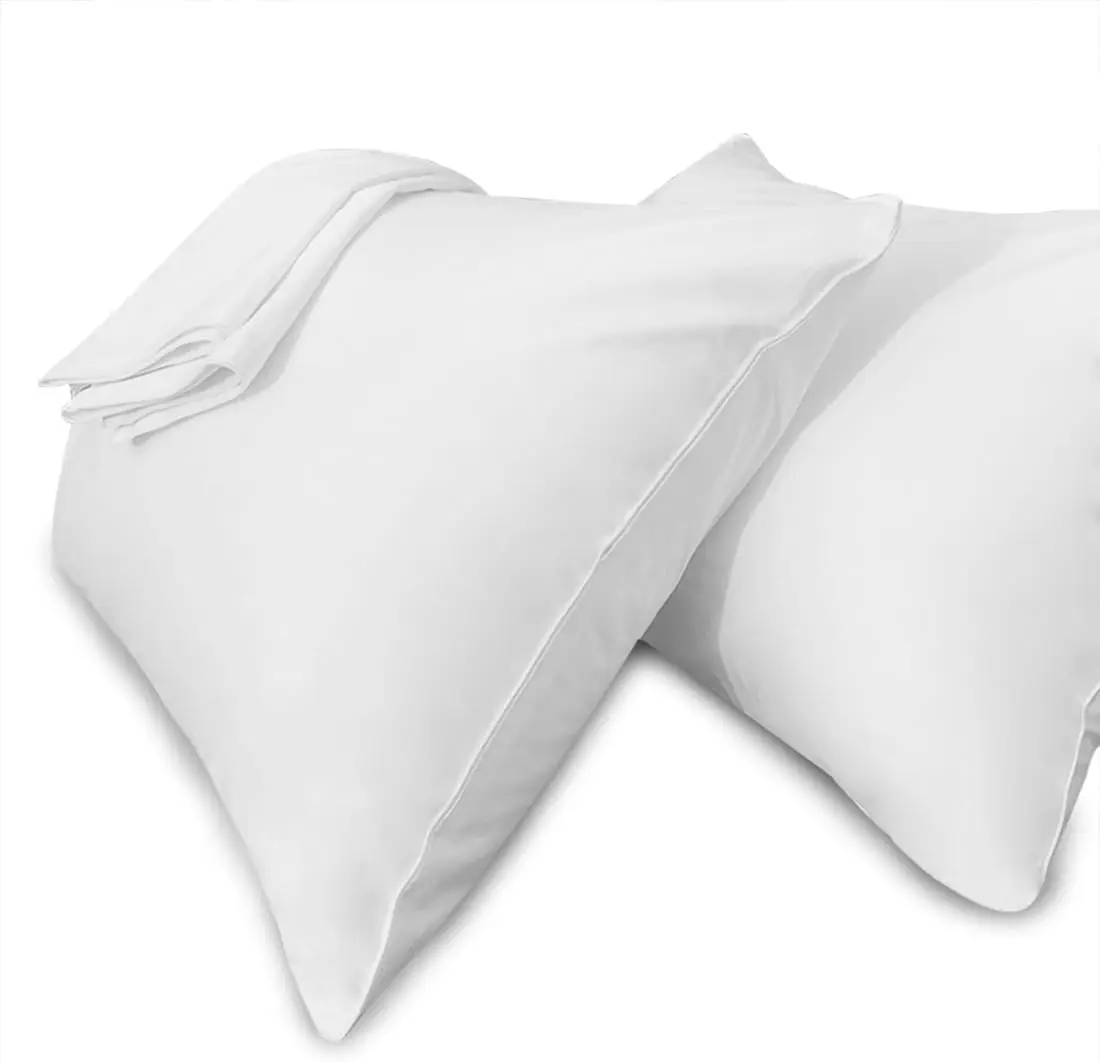 

Комплект из 4 хлопковых наволочек Queen Size с молнией, охлаждающий чехол, 600 нитей, мягкие, 20x30 дюймов