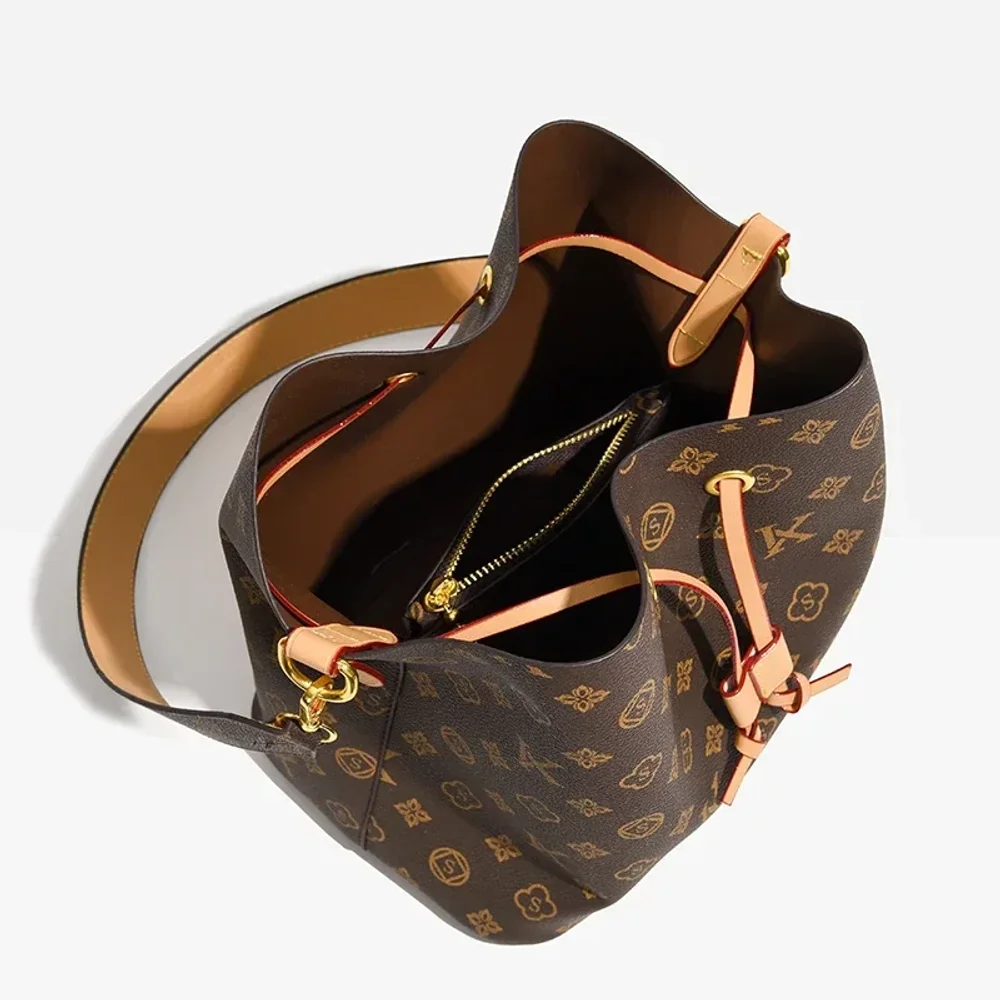 

2025 Новая текстурированная сумка-ведро через плечо, модная универсальная сумка, женская сумка через плечо премиум-класса