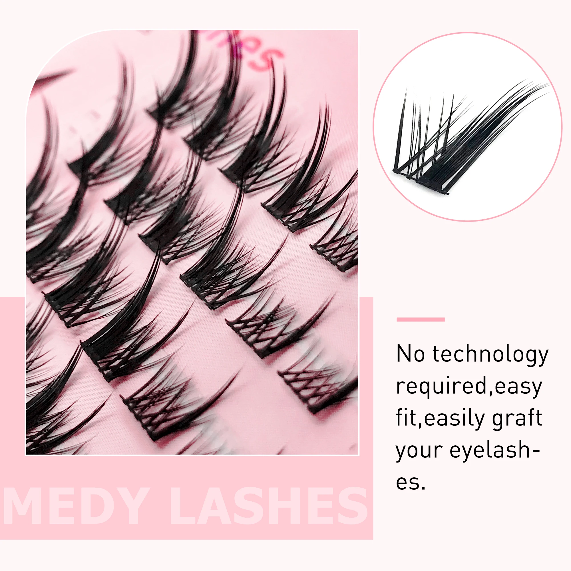 Puppy lashes Fox Series Rabbit Eye Lashes Segmented False Eyelashes Natural Simulation Thick Single Cluster Comic Fairy Lashes