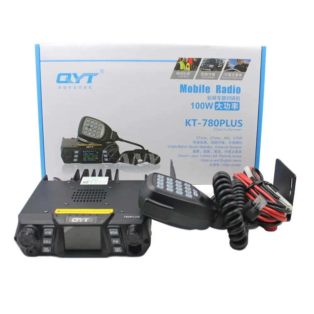 100W High Power QYT KT-780 Plus VHF136-174MHz Single Band Mobile Radio With Colorful Display