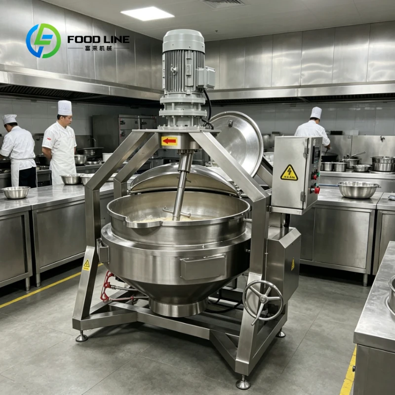 Customized Planetary Cooking Mixer Pot Stainless Steel Tilting Jacketed Kettle for Sauce Jam Paste Food Processing Cooking Wok
