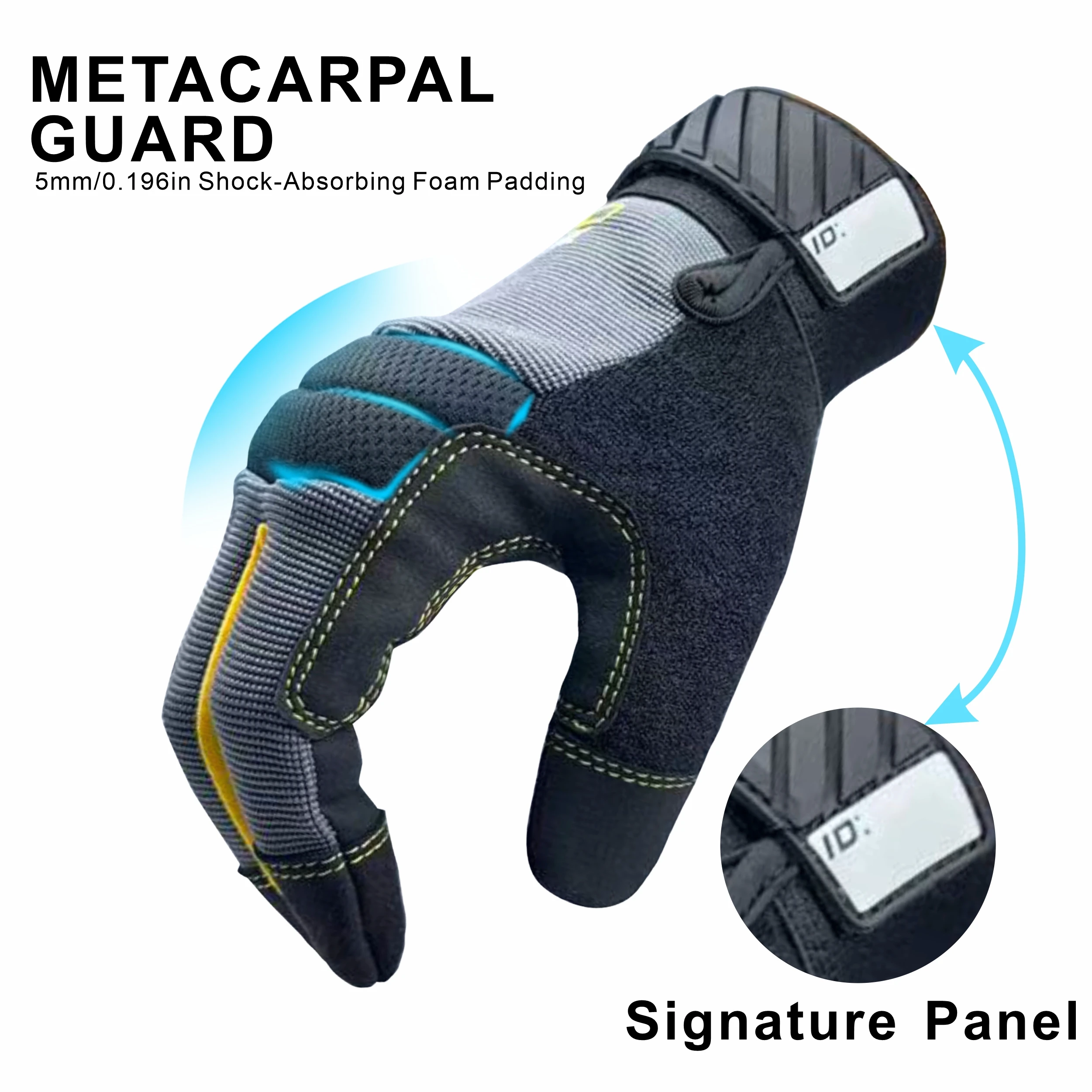 زوج من قفازات العمل الخفيفة متعددة الأغراض عالية الأداء للرجال والنساء شاشة لمس قابلة للتنفس وعالية البراز لمتعدد الأغراض