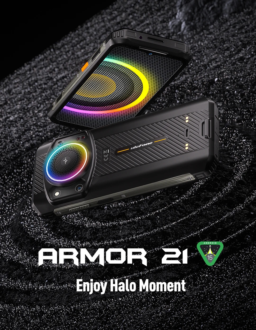 Ulefone Armor 21 Smartphone, G99 Android 15, 16GB RAM, 256GB ROM, Rugged Phone, 64MP, 9600mAh, Mobile Phone, Global Version
