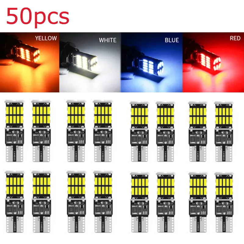 

50pcs T10 W5W Canbus No Error 4014 26SMD White 12V 6000K Auto Width Reading Lamp Interior Dome Lights Auto Width Reading Lamp