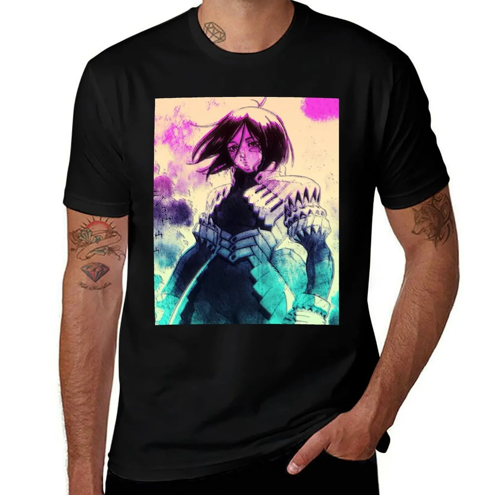 Футболка Resurrection-Bite Angel Alita/Gunnm, одежда в стиле аниме, блузка, мужская футболка больших размеров Футболка Resurrection-Bite Angel Alita/Gunnm, одежда в стиле аниме, блузка, мужская футболка больших размеров