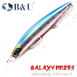 B&U 125mm Sinking Minnow Sea Fishing Lure Ultra Long Casting Seabass Inshore Hard Baits Artificial Bait Jerkbait