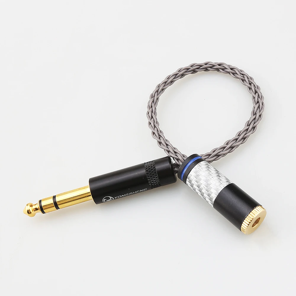 Câble audio plaqué argent HIFI, 6.5 trs 6.35 jack mâle à 4 broches femelle, 4.4mm, adaptateur femelle pour lecteur de musique MP3