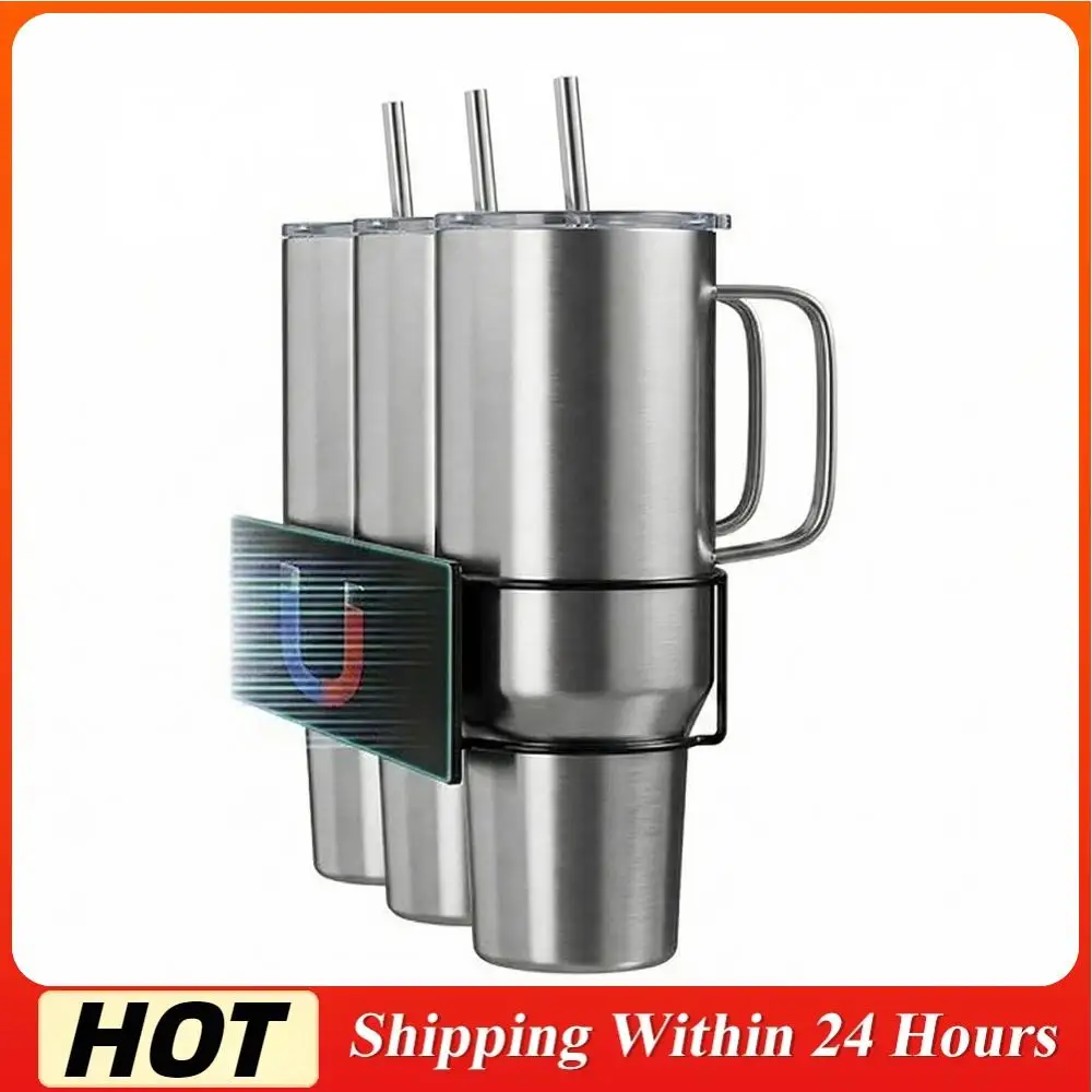 

Магнитный держатель для кружек Stanley 40 унций, органайзер для кухни и кладовой с 6 держателями и 6 подставками для крышек для холодильника