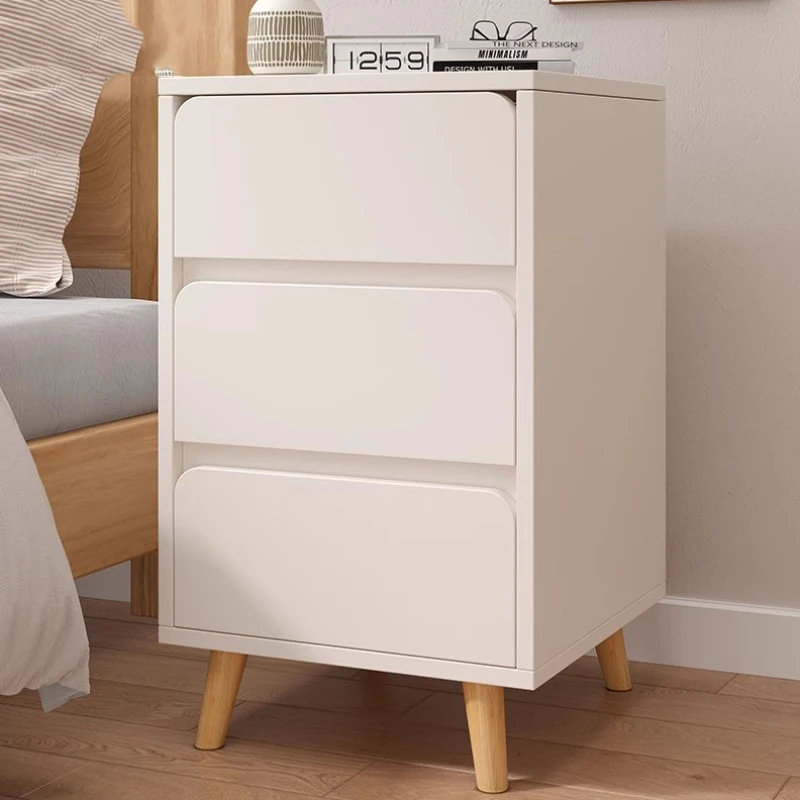 Minimalist White Nightstands Women Nordic Korean Unique Storage Bedside Table Drawer Aesthetic Wooden Mesitas De Noche Furniture