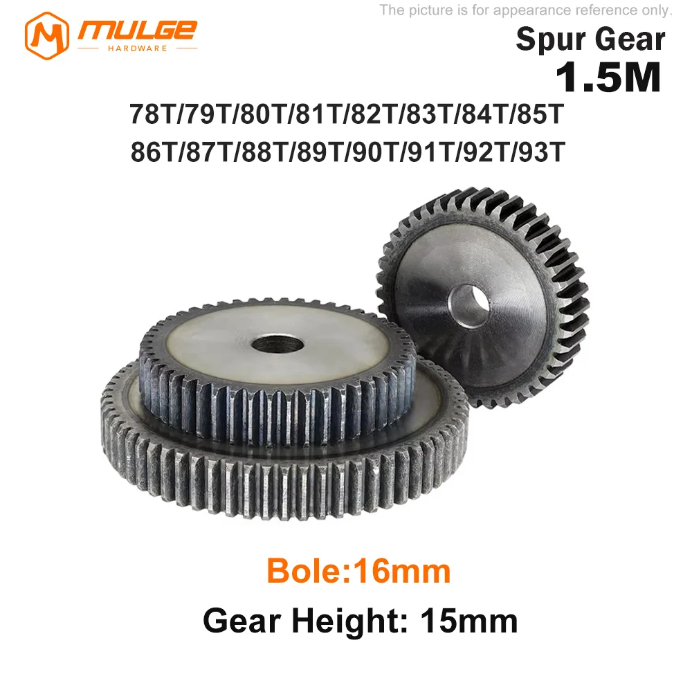 

Pinion Gears 1.5M-78T/79T/80T~90T/91T/92T/93Teeth SC45# Carbon Steel Cylindrical Gear High Frequency Quenching Teeth