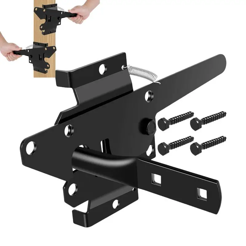 

Door Latch Automatic Closing Fence Gate Lock Heavy Duty Latch Iron Security Lock For Secure Pool Garden Shed Wood Fence Gate