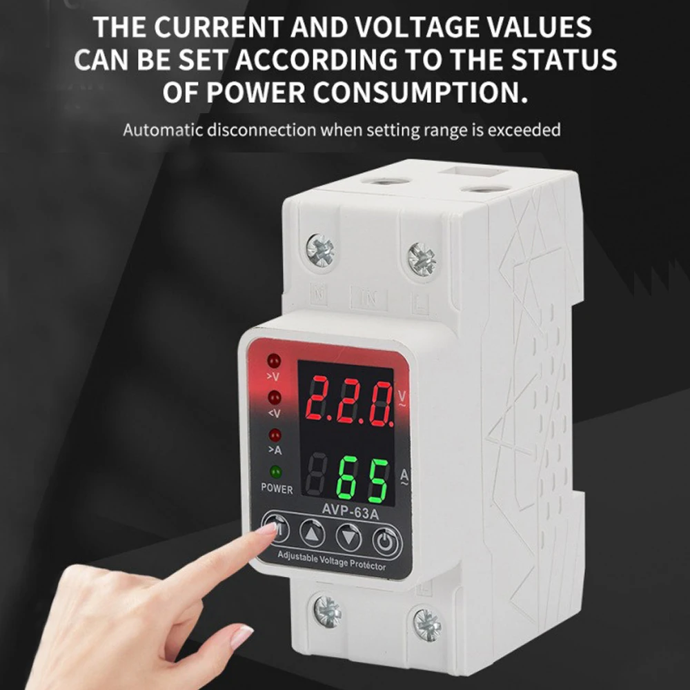 

230V Overcurrent Overvoltage Protective Switch 40A/63A Single-phase Self-resetting Over Voltage and Under Voltage Protector