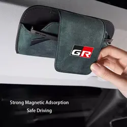 For Toyota GR GAZOO Car Glasses Holder Clip Accesorios Interior Decoration Case Cover Eyeglass Organizer Sun Glasses Storage