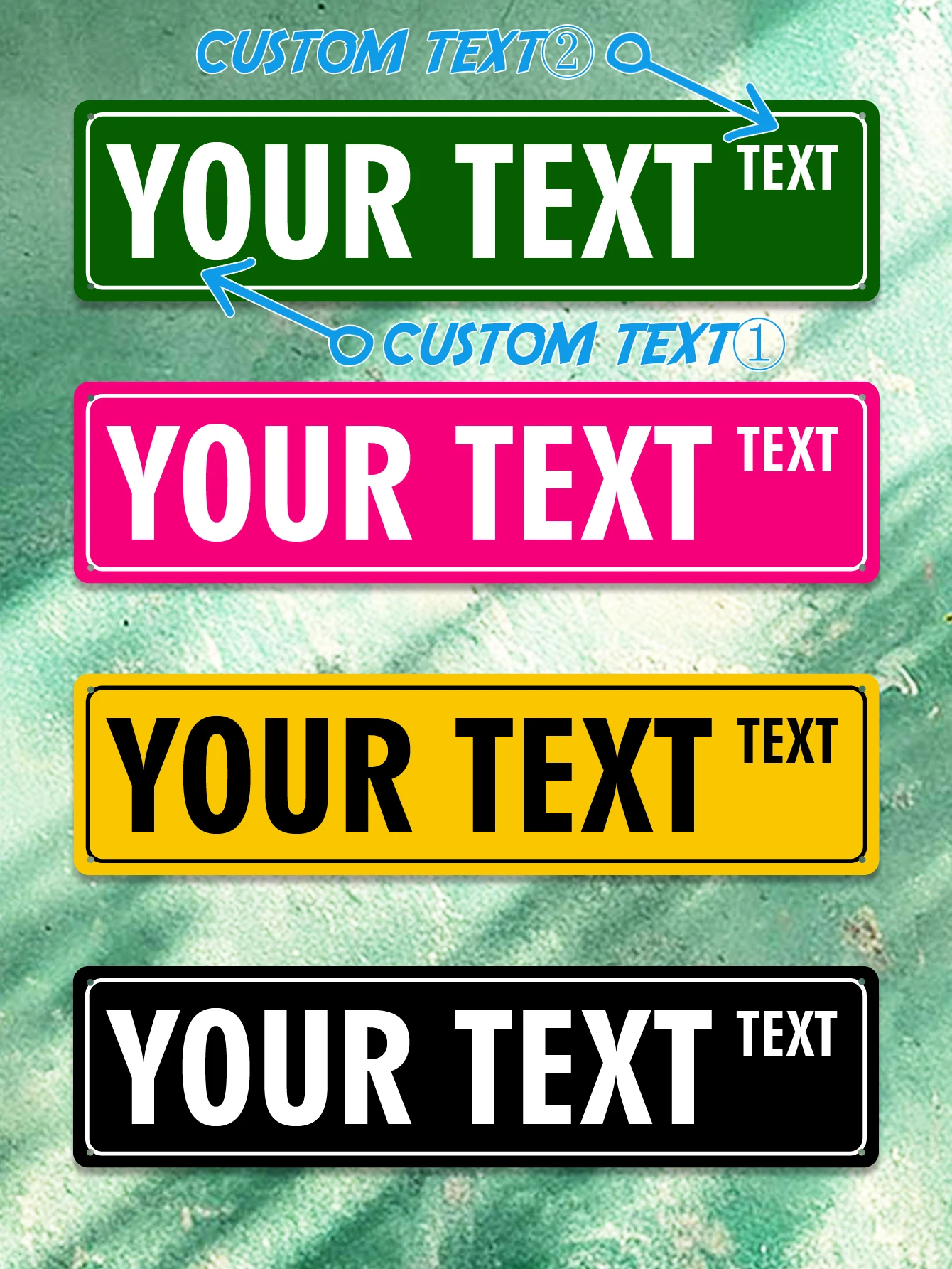 Cartel de calle de Metal personalizado, pintura de Metal con nombre personalizado, póster de hierro para decoración de fondo de tablero de madera, 1 ud.