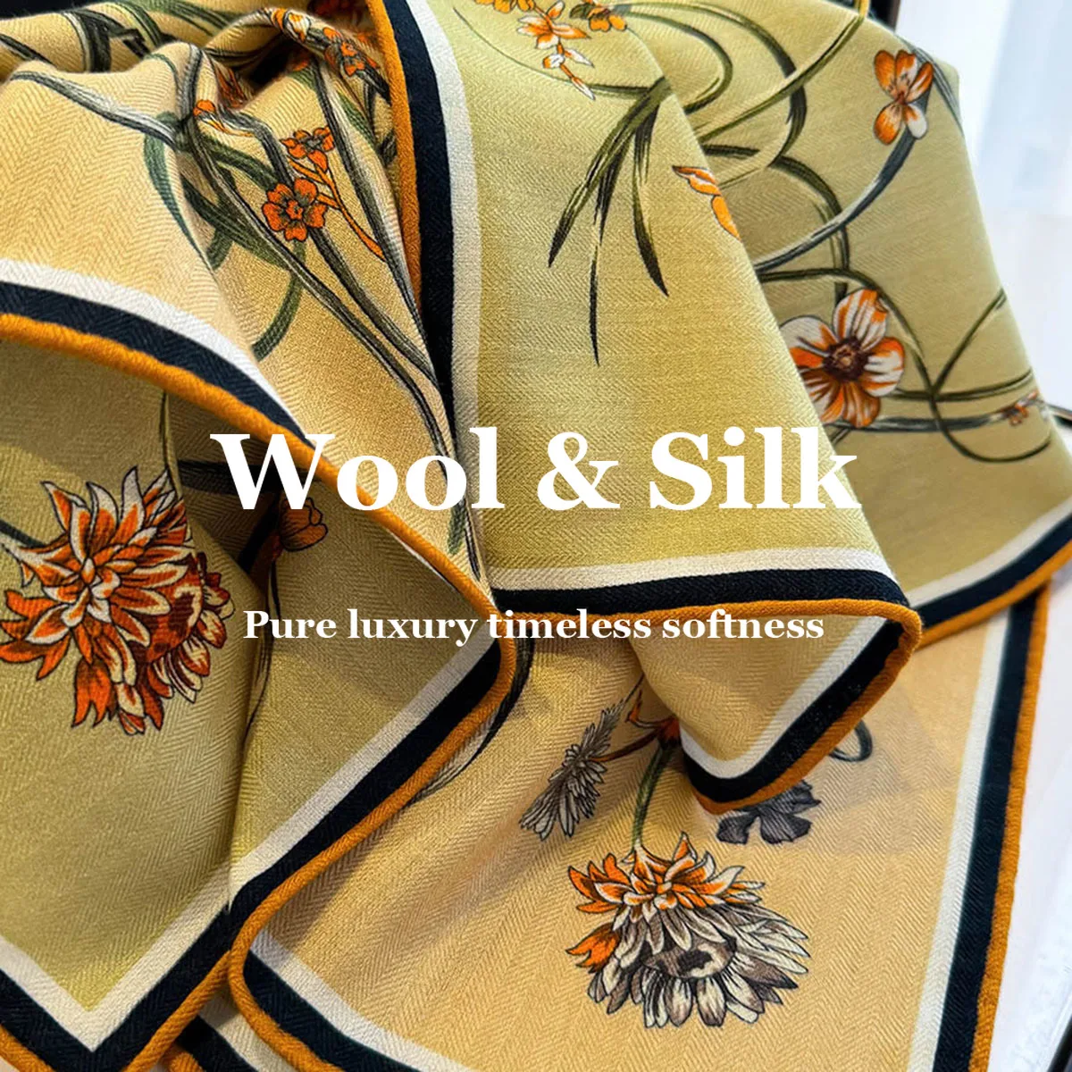 

Новый квадратный платок-бандана из 82% шерсти и 18% натурального шелка, модный женский шарф с принтом, шаль, хиджаб, головной платок, повязка на голову, пончо, пашмина