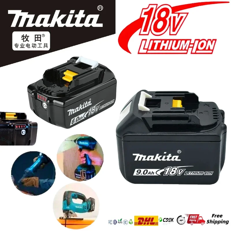 

Makita 18V 9AH 9000mAh Battery Rechargeable Li-ion Lithium-ion Batteries Charger for BL1860B BL1850 BL1830 BL1815 LXT400