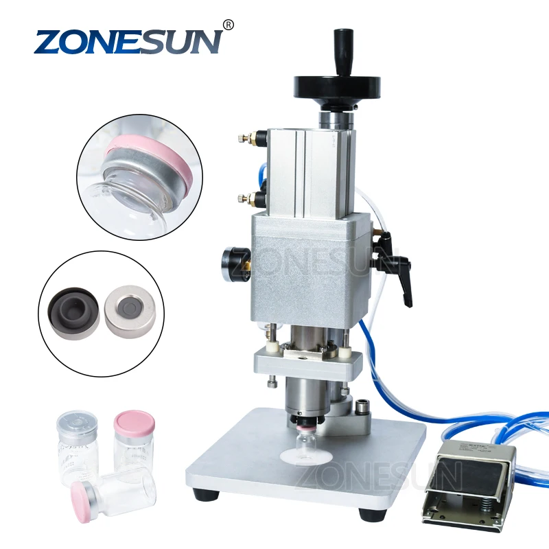 ZONESUN ZS-YG11A Full Pneumatic Semi Automatic Aluminum Plastic Cap Small Glass Vial Capping Machine