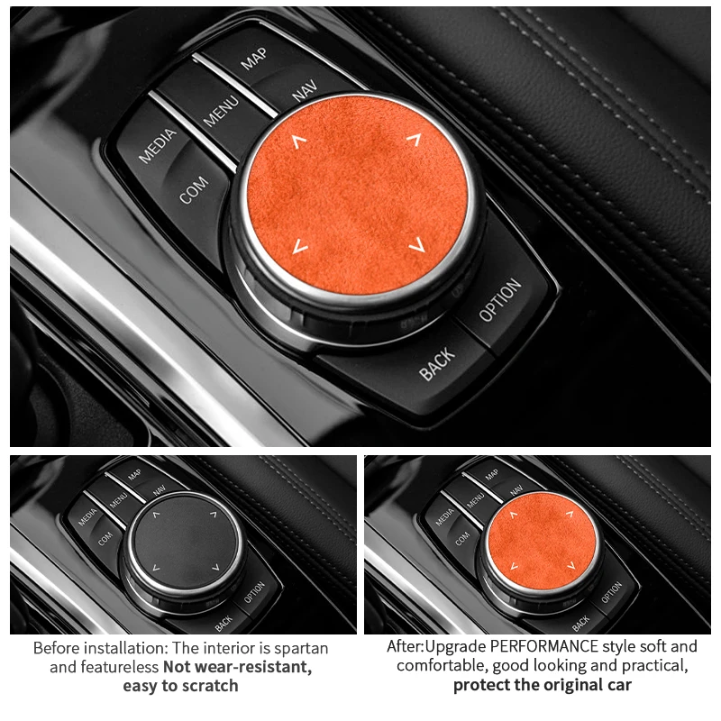 Top Suede For BMW 1er F20 F21 F40 3er F30 F31 F35 3GT F34 Car Multimedia Button Trim Sticker Anti Scratc Car Interior Accessory