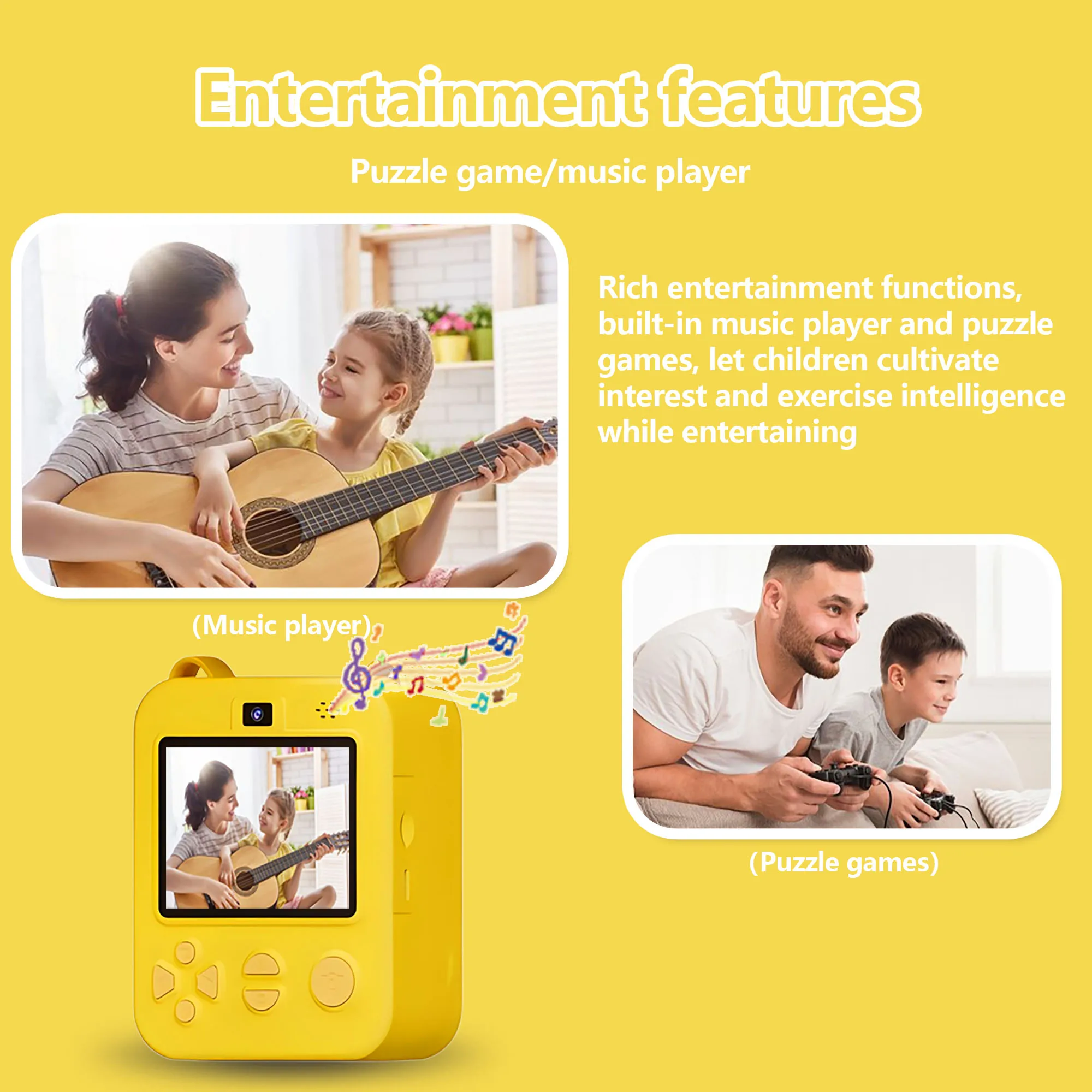 Kindercamera's Kindercamera voor kinderen Instant Print Draagbare kleine camera, 3 rollen printpapier, cadeau voor jongens en meisjes