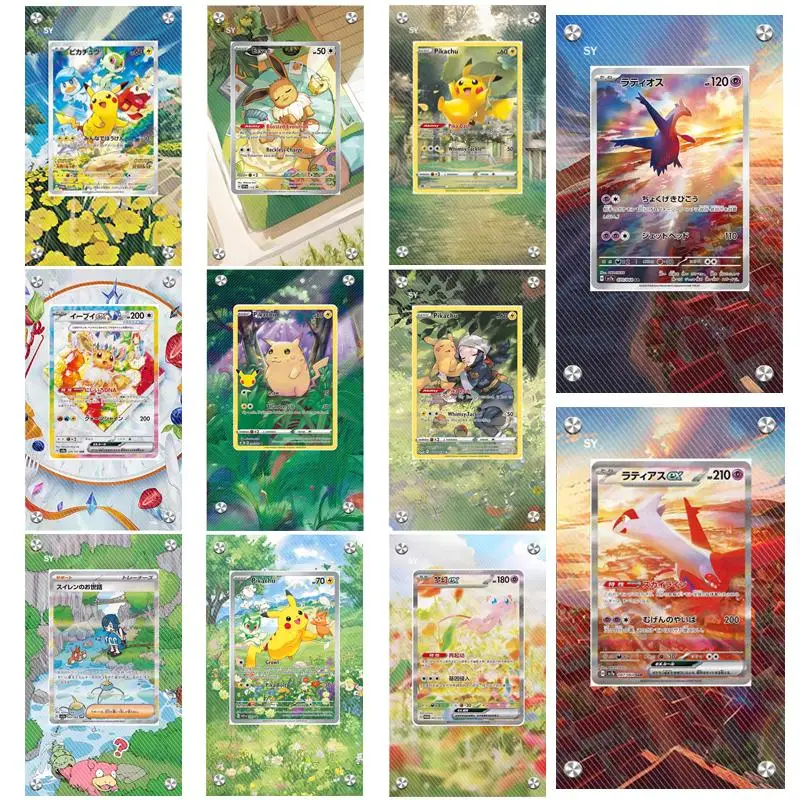 

Pokemon Latios Latias Mew Eevee Pikachu Acrylic Extended Painting PSA Display Case Anime Collection Card Artwork Display Rack