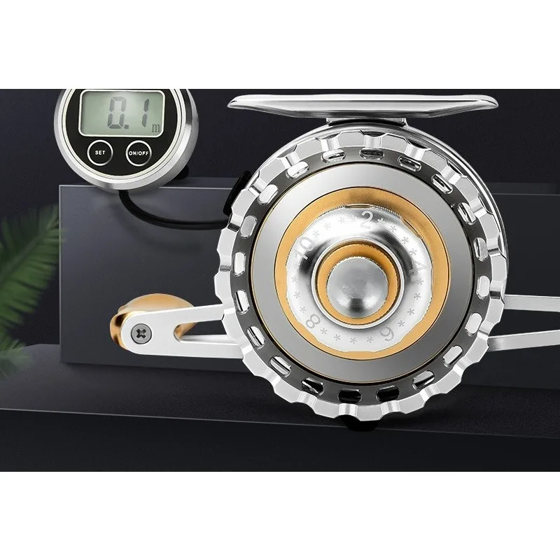 Digital display raft fishing wheel All-metal bridge raft fishing wheel One-click reset